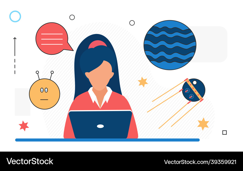 Scientist Exploring Space Vector Image