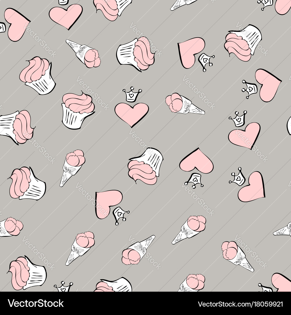 Valentines day seamless pattern with red Vector Image