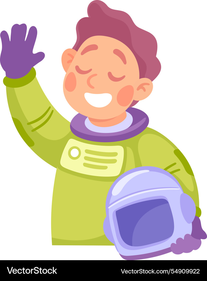 Boy astronaut character in outer space exploring Boy astronaut character in outer space exploring vector image