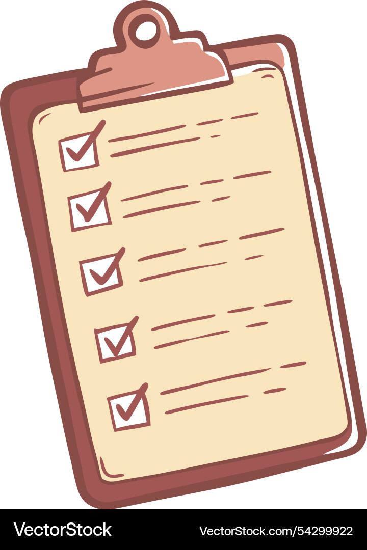 Clipboard displaying a checklist Clipboard displaying a checklist vector image