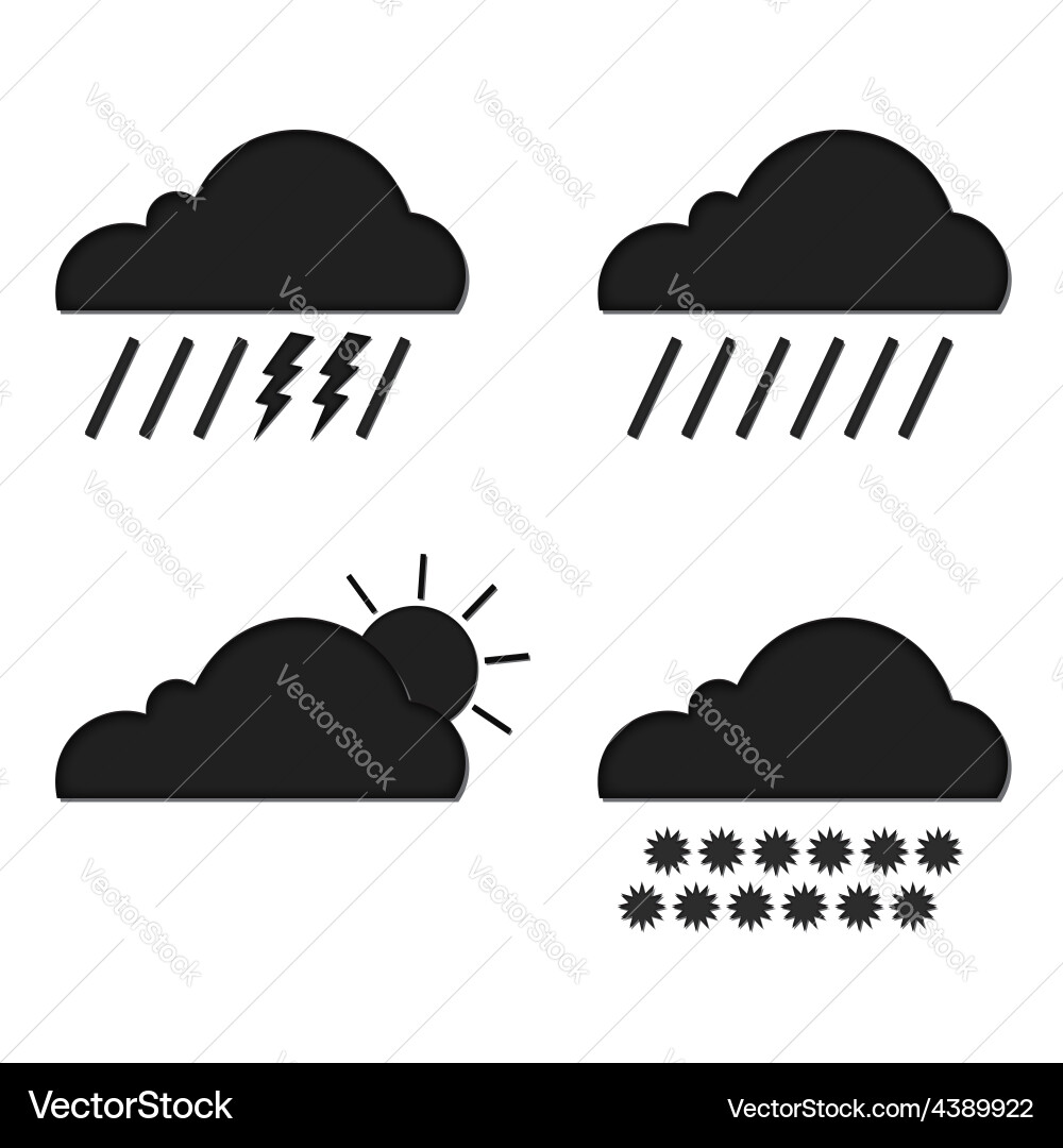 Clouds collection weather icons set web elements Vector Image