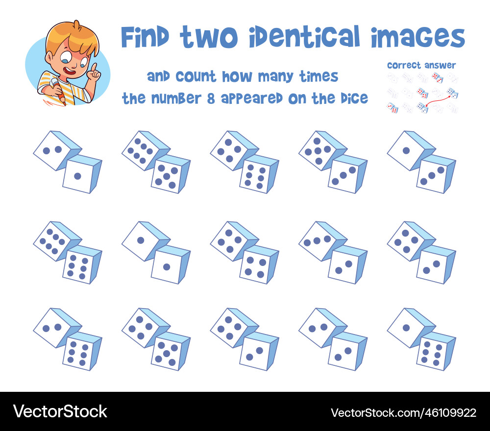 Find two identical images count how many times Find two identical images count how many times vector image
