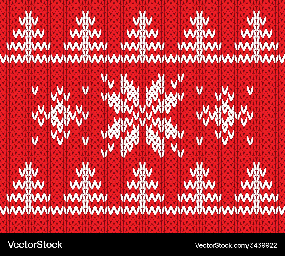 Knitted Winter Snowflake Pattern Vector Image
