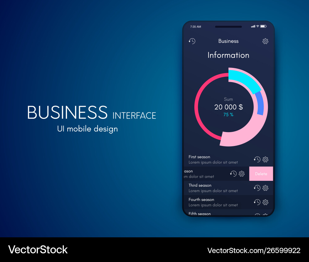 Mobile application interface ui design stock Mobile application interface ui design stock Vector Image