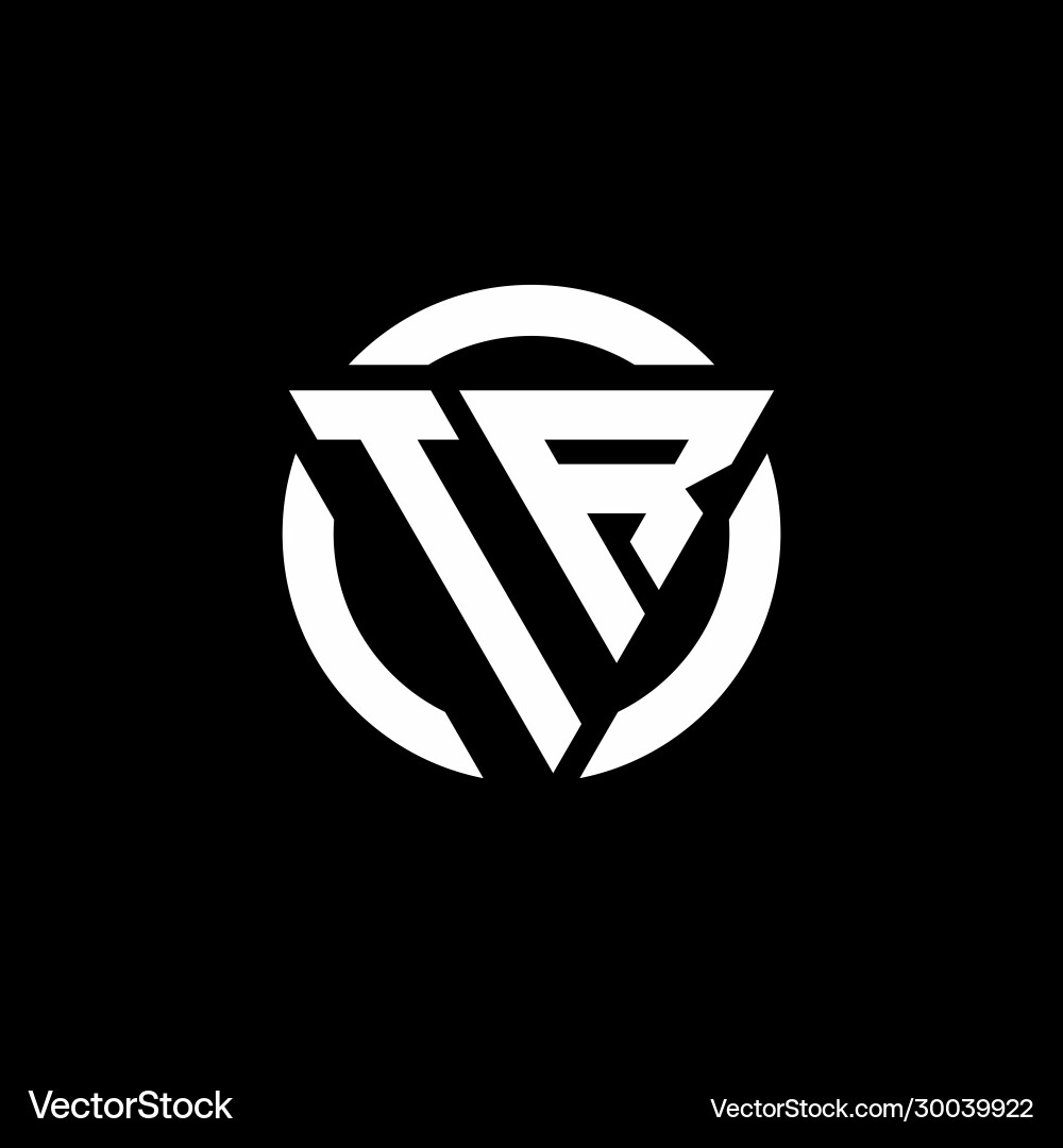 Tr logo with triangle shape and circle rounded Vector Image
