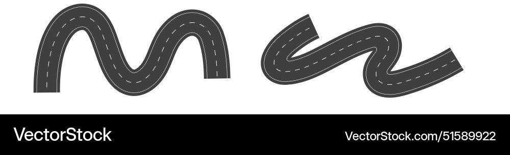 Wavy road with winding curves and horizontal path Wavy road with winding curves and horizontal path vector image