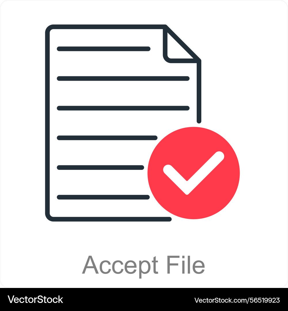 Accept file and icon concept vector image