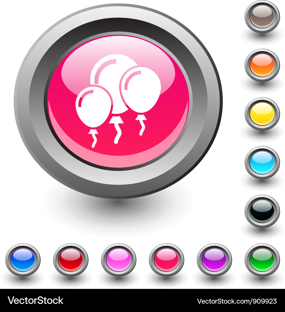 Balloons round button vector image