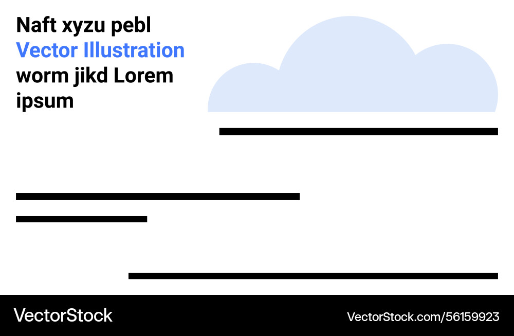 Cloud-Design mit Textzeilen im minimalen Stil Cloud-Design mit Textzeilen im minimalen Stil Vektorbild