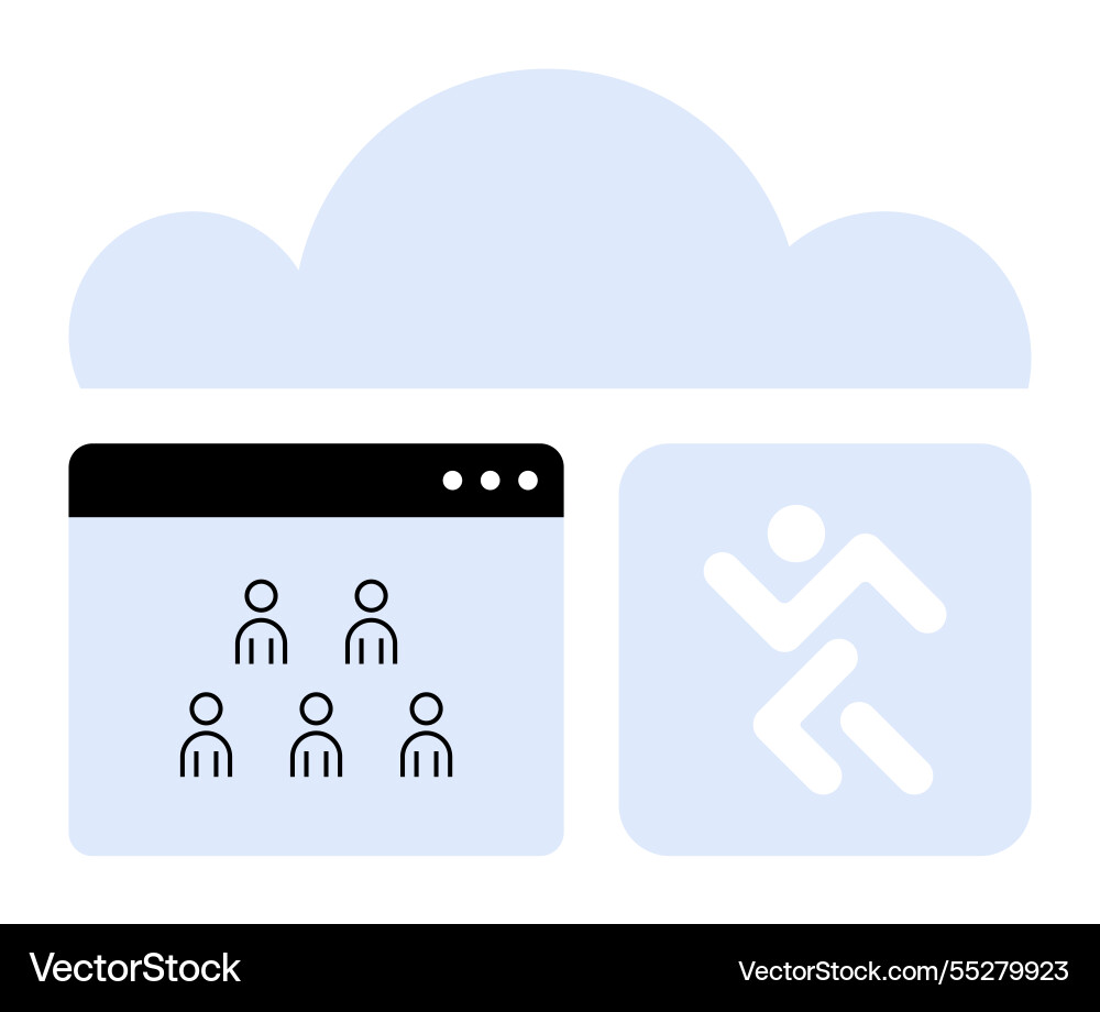 Cloud storage with user interface Vector Image