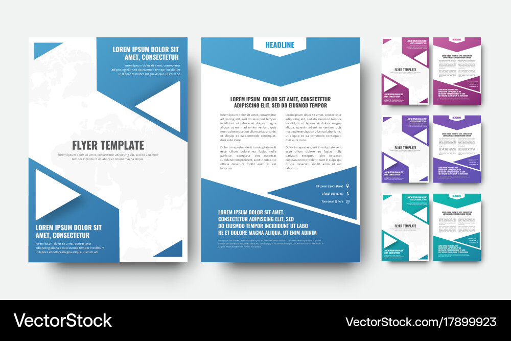 Design of a modern flyer in abstract triangular vector image