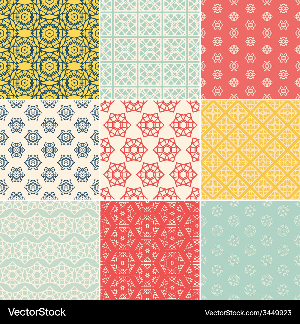 Geometric Pattern Set Vector Image