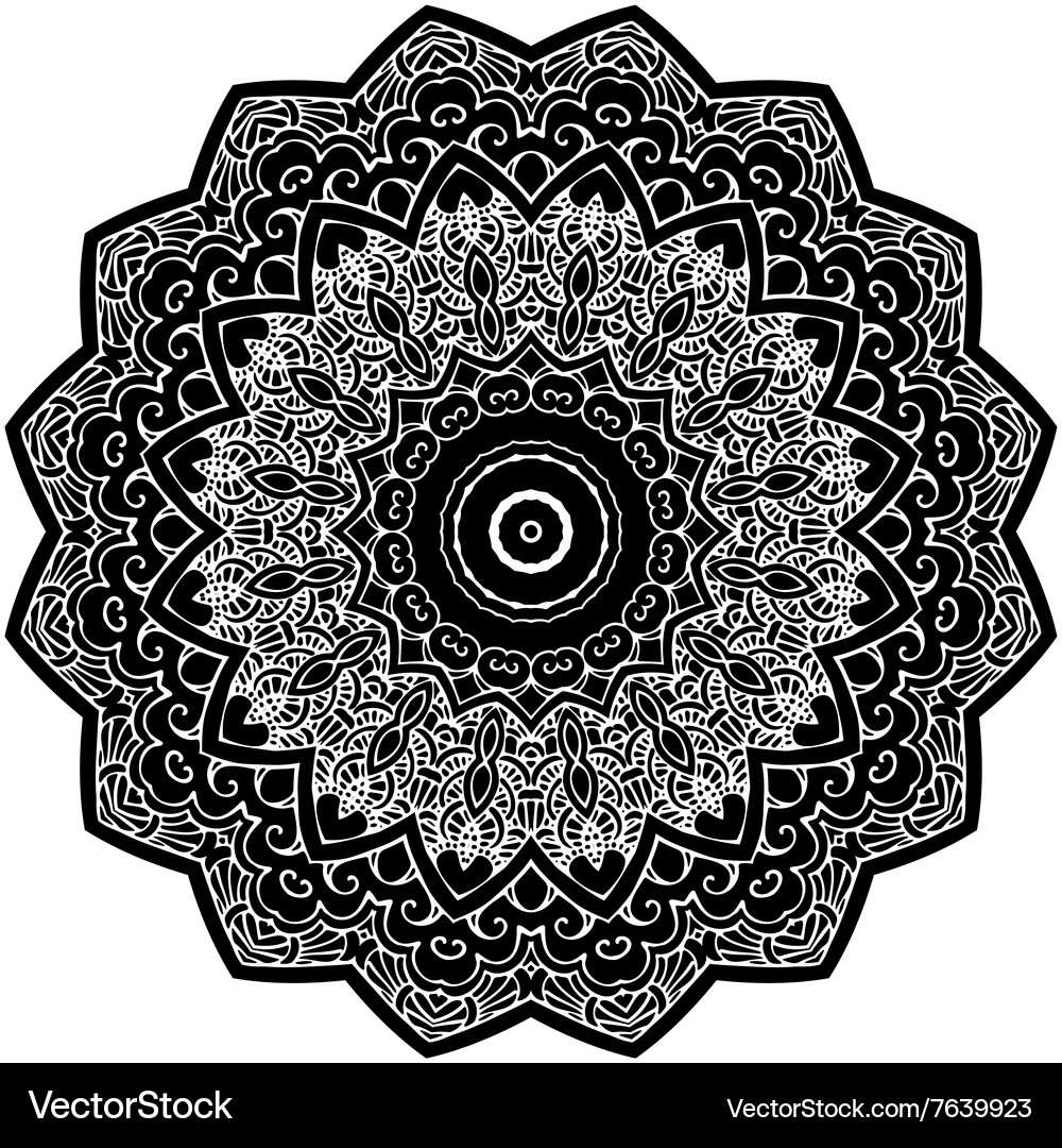 Mandala round entangle ornament pattern Vector Image