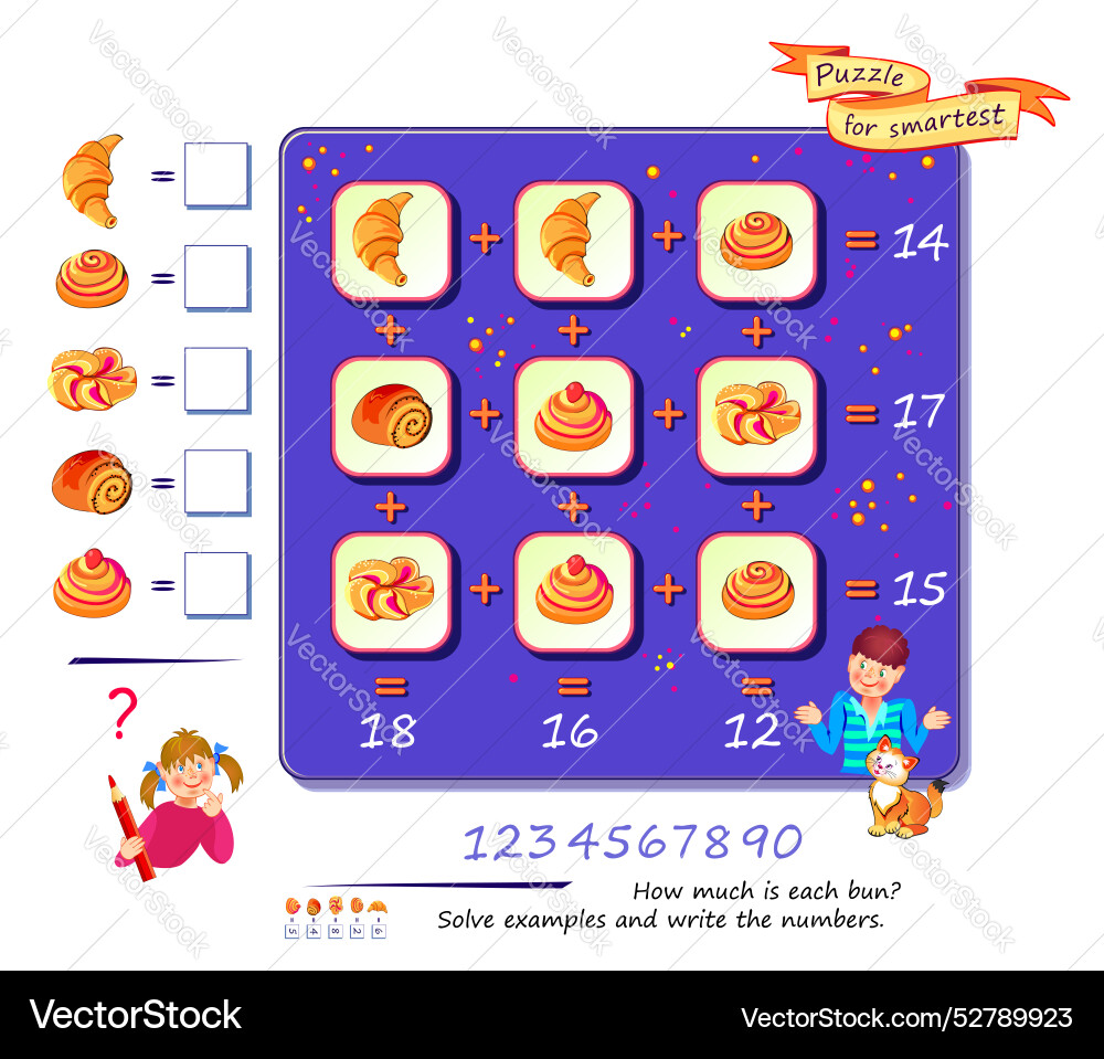 Mathematical logic puzzle game for smartest how Mathematical logic puzzle game for smartest how vector image