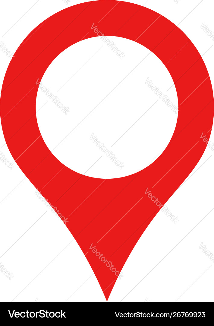Red map pin icon in flat style pointer symbol Red map pin icon in flat style pointer symbol vector image