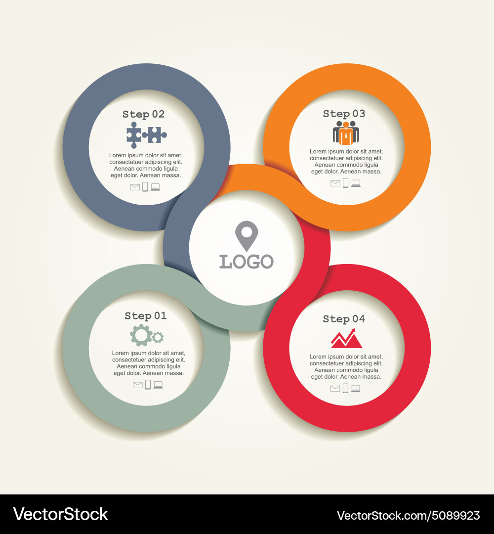 Report Template with Icons and Lines vector image