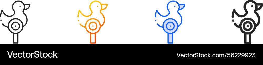 Shooting game iconthin linear gradient blue Vector Image