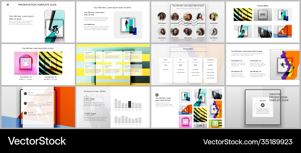 Templates for website design presentations Vector Image