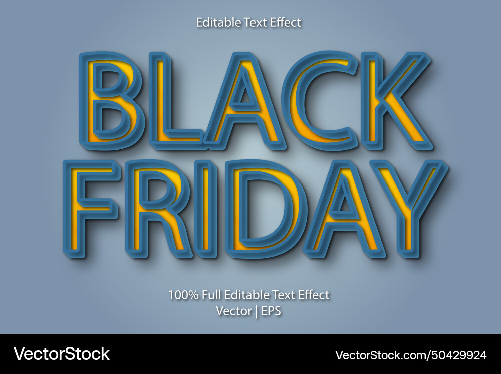 Black friday editable text effect retro style Black friday editable text effect retro style vector image
