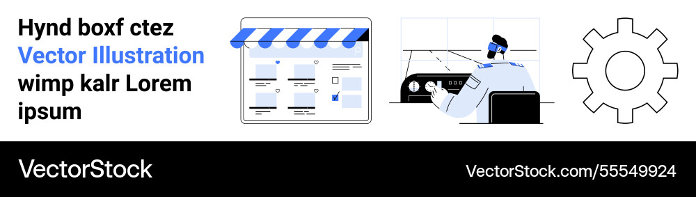 E-commerce website with user navigating dashboard E-commerce website with user navigating dashboard vector image
