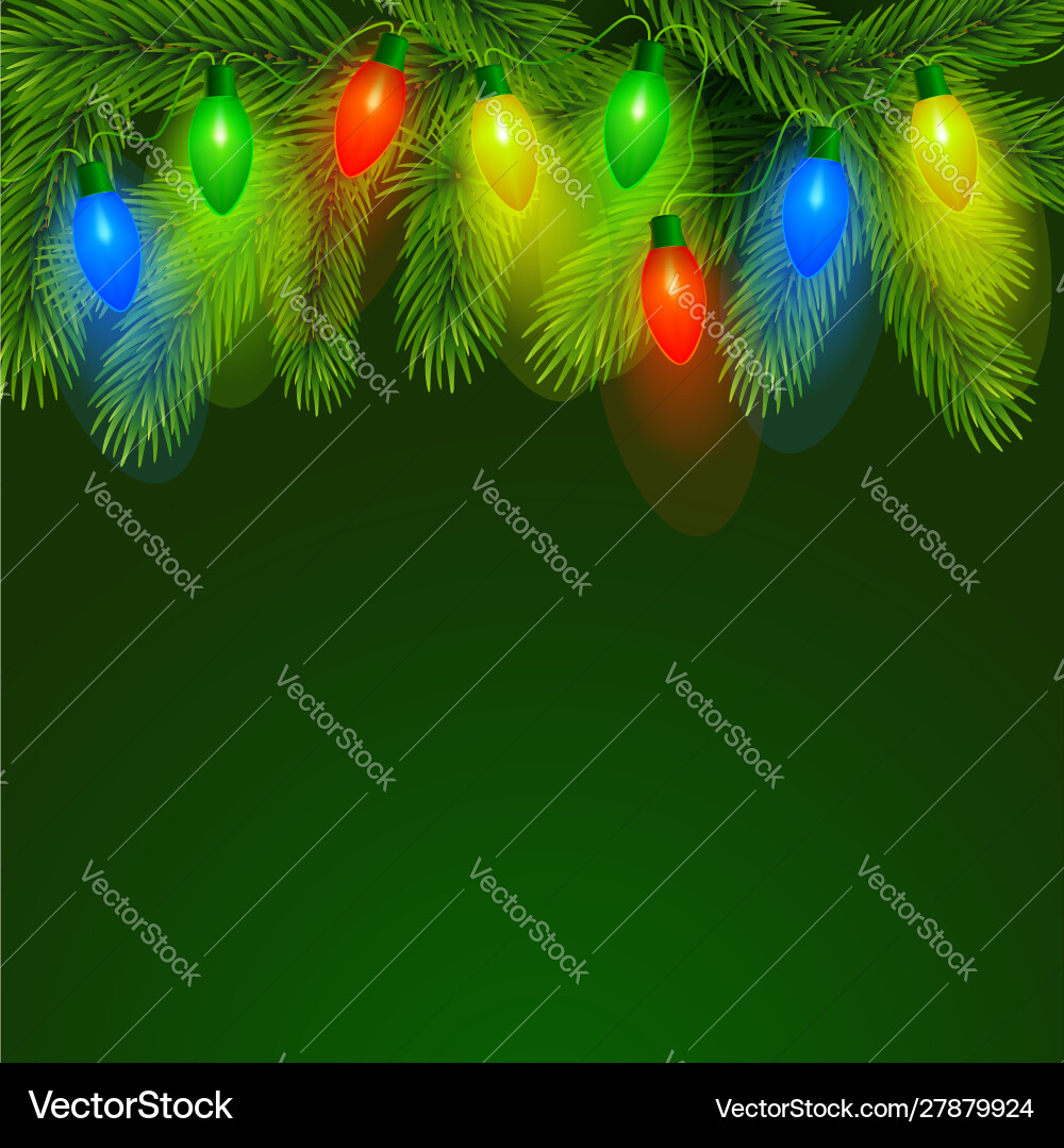 Fir Hintergrund mit Weihnachtsbeleuchtung Fir Hintergrund mit Weihnachtsbeleuchtung vektorbild