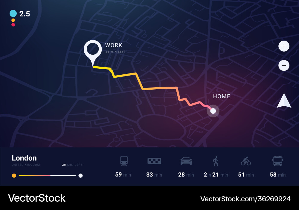 GPS Navigation Map App vector image