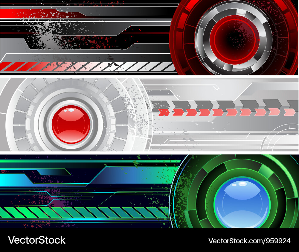 Horizontal a banner with the abstract mechanism vector image