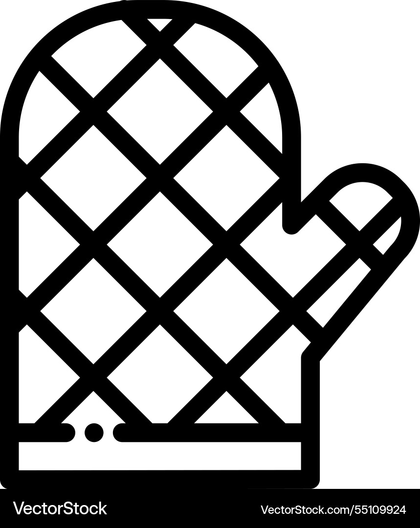 Mitten icon thin linear style design isolated Mitten icon thin linear style design isolated vector image