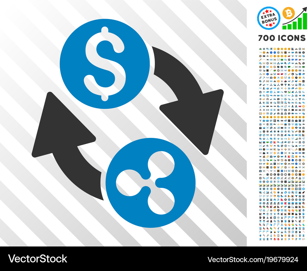 Ripple Dollar Exchange with Bitcoin Bonus – Royalty-Free Vector |  VectorStock