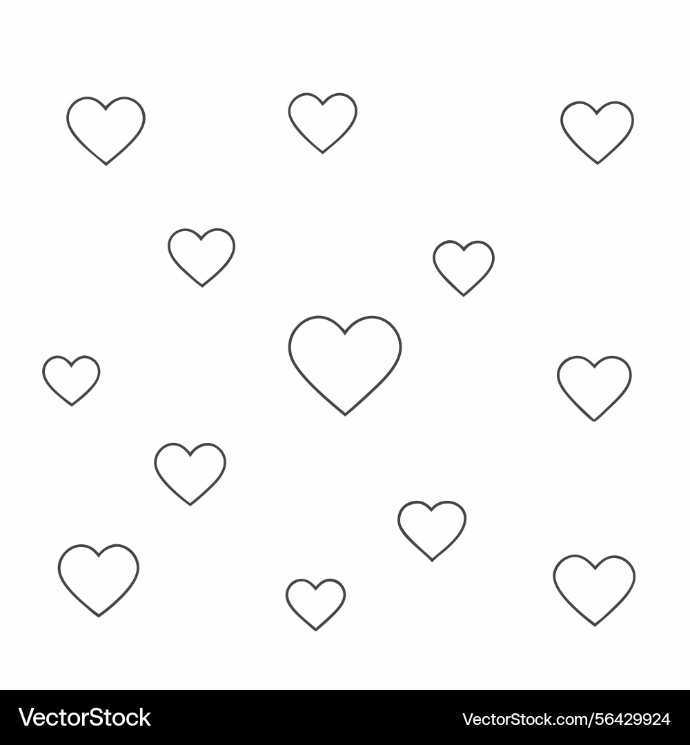 Seamless heart pattern background with outlined Vector Image