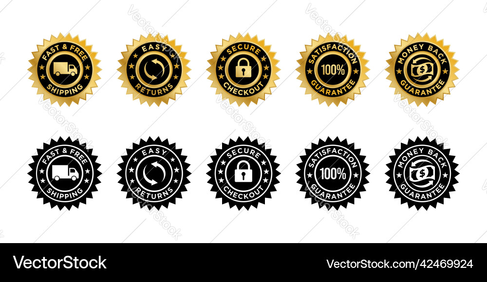 Trust Badge - Secure Shipping & Returns vector image