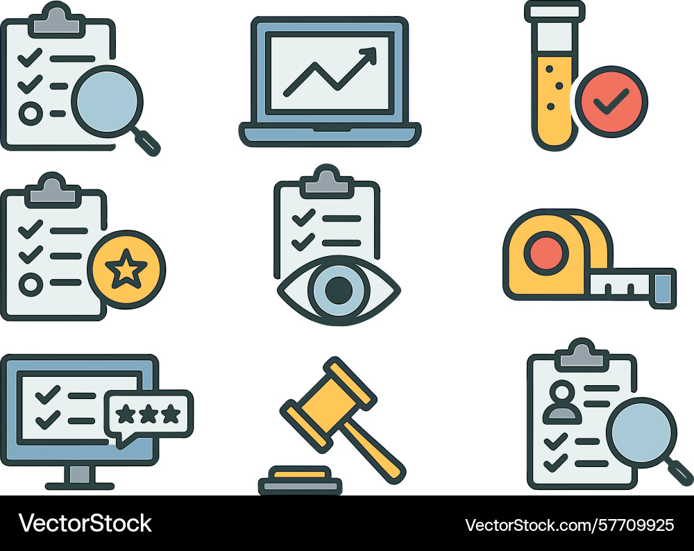 Business process and science elements in simple Business process and science elements in simple vector image