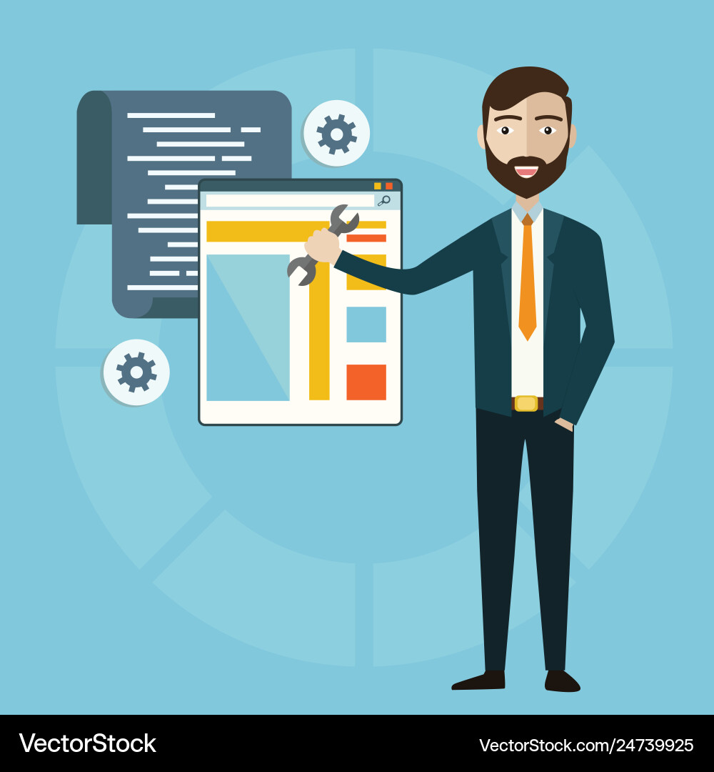 Coder Workflow & Web Development vektorbild