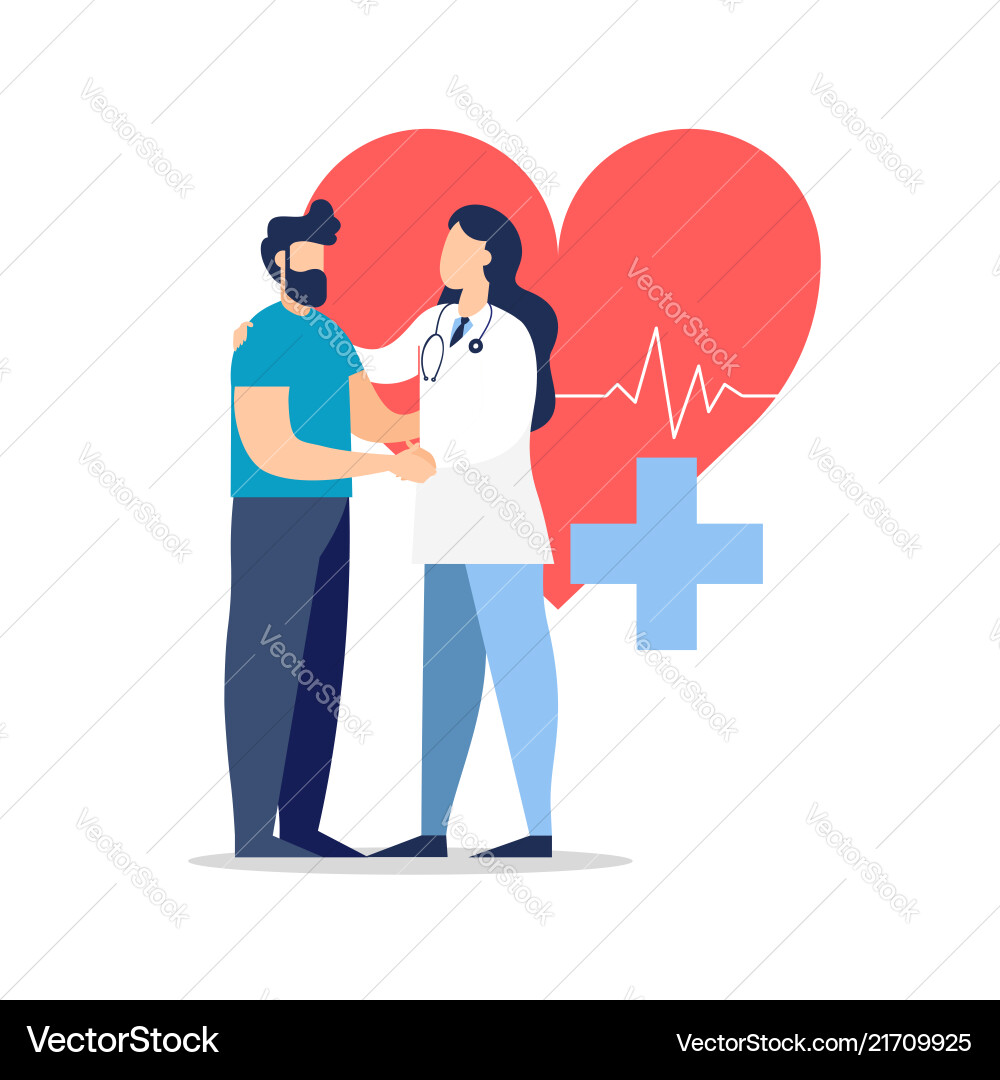 Doctor visit with patient for medicine concept Doctor visit with patient for medicine concept vector image