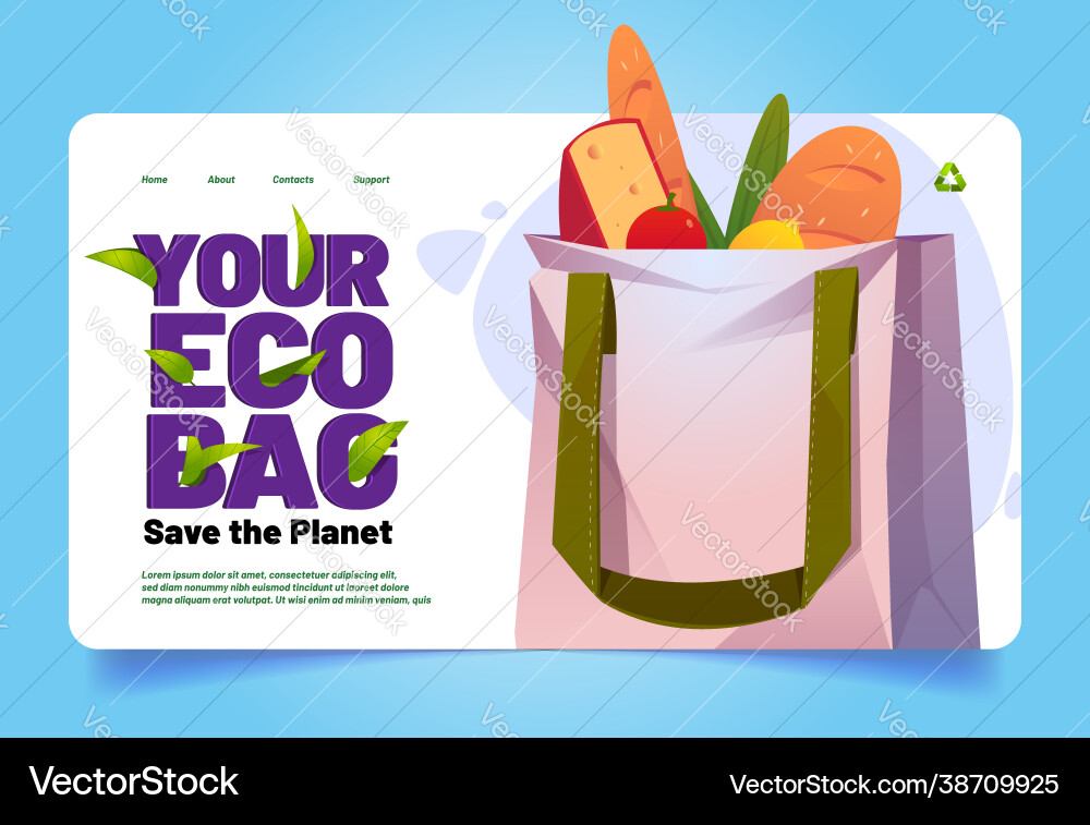 Eco Tasche retten Planet Banner mit Baumwoll-Tote Eco Tasche retten Planet Banner mit Baumwoll-Tote vektorbild