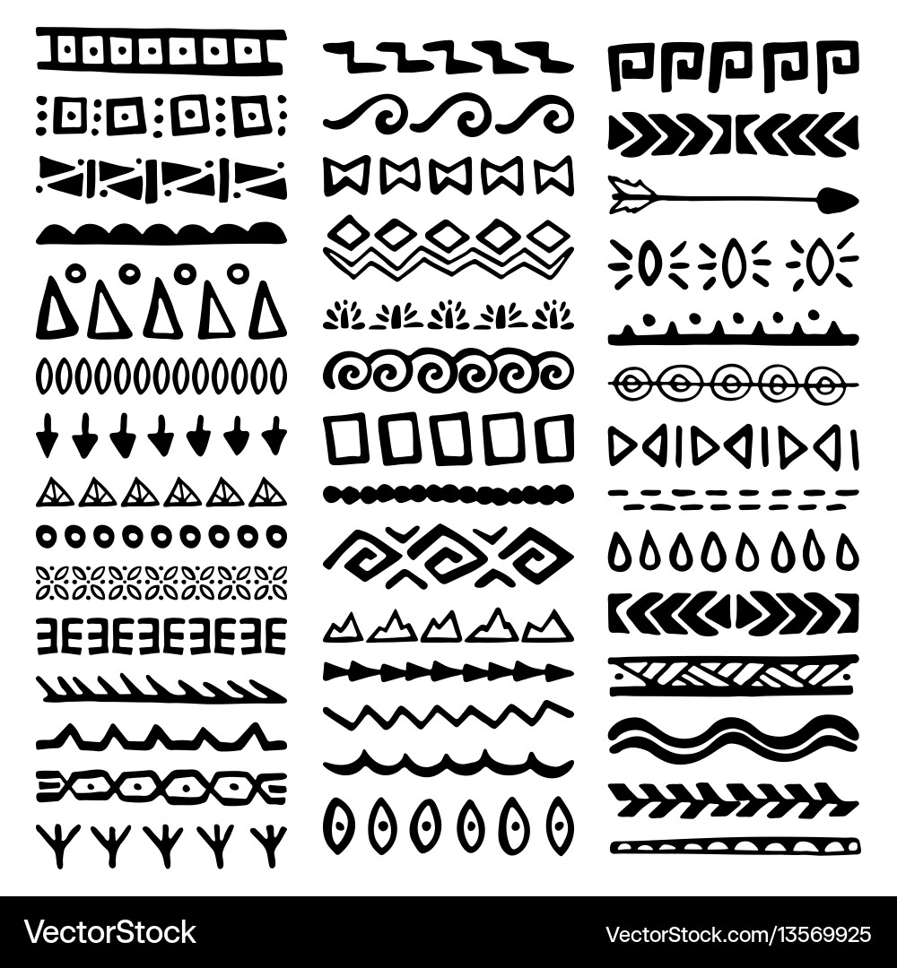 Ethnic Tribal Borders vector image