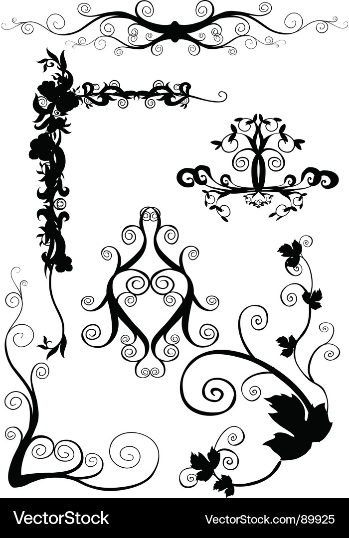 Floral Tracery Patterns Vector Image