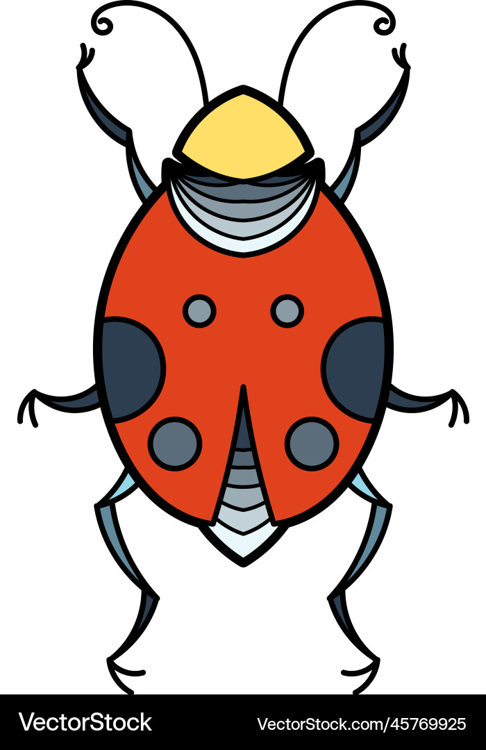 Ladybag icon decorative stylized bug red beetle Ladybag icon decorative stylized bug red beetle vector image