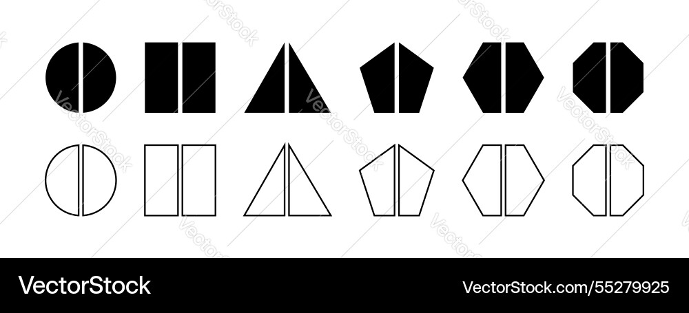 Set of geometric round square and triangle Set of geometric round square and triangle vector image