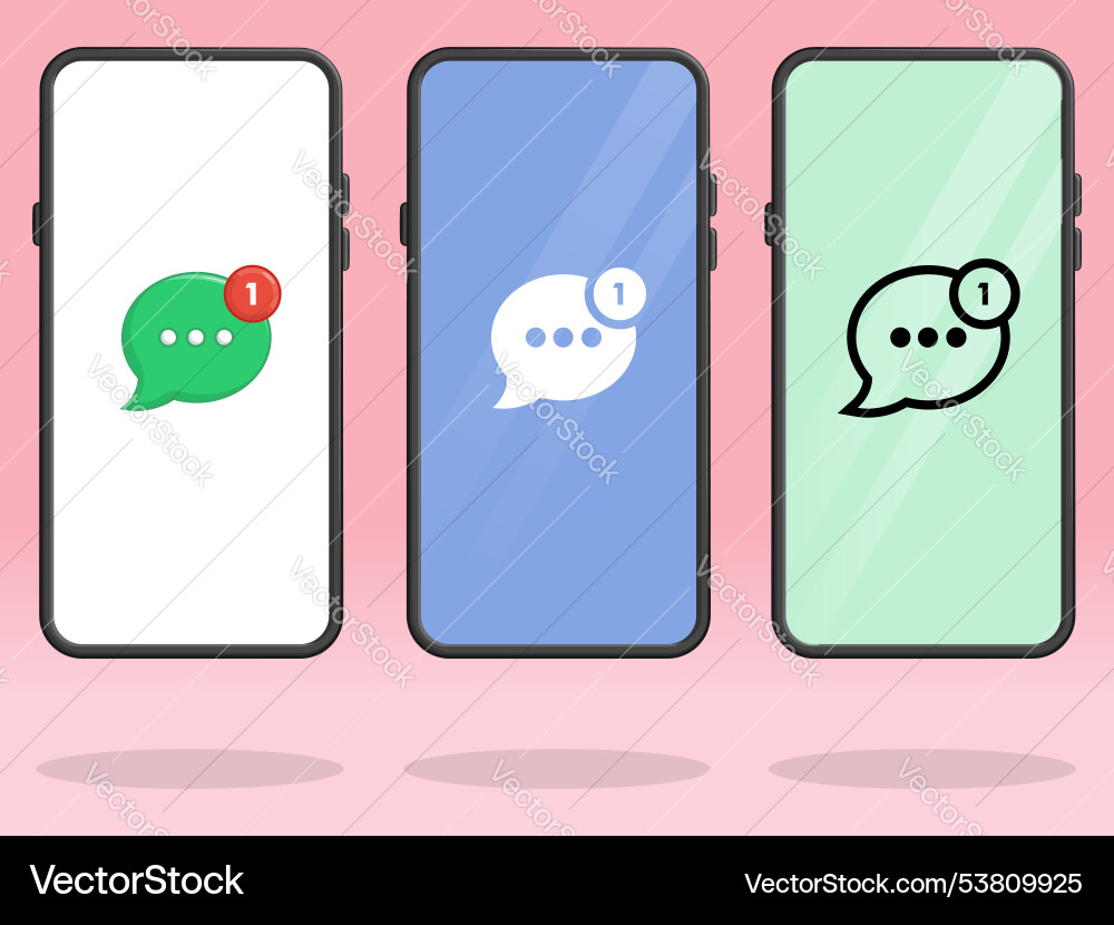Smartphone chat message bubbles number Smartphone chat message bubbles number vector image