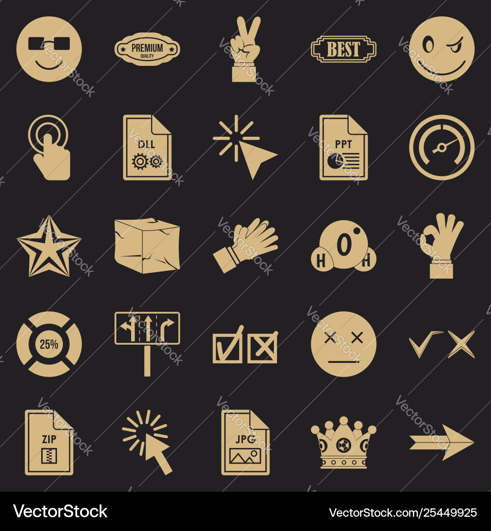 Symbol icons set simple style Symbol icons set simple style vector image