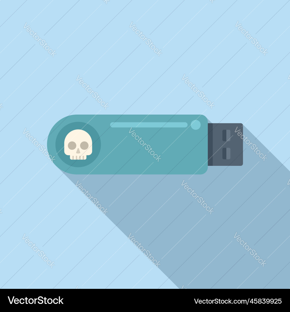 Usb virus data icon flat hacker error Vector Image