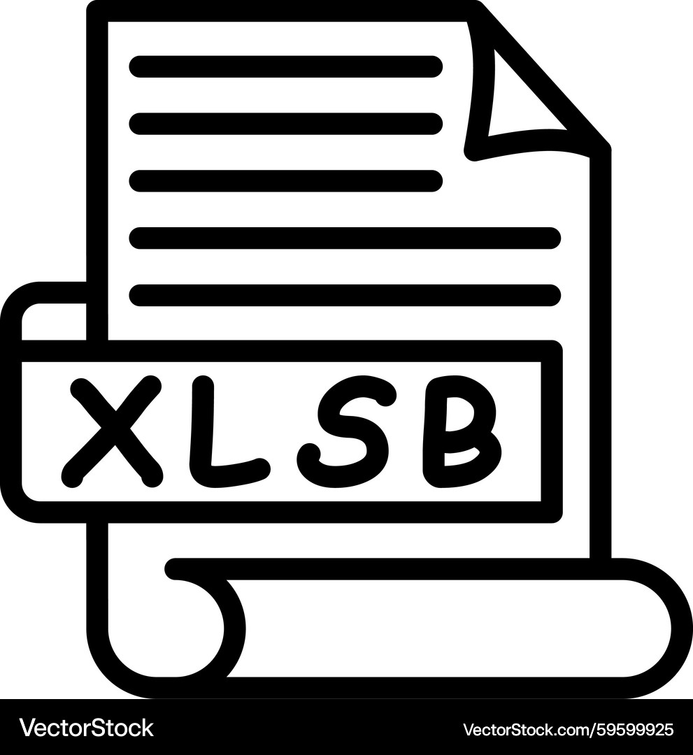 XLSB File Icon (59599925) – Royalty-Free Vector | VectorStock