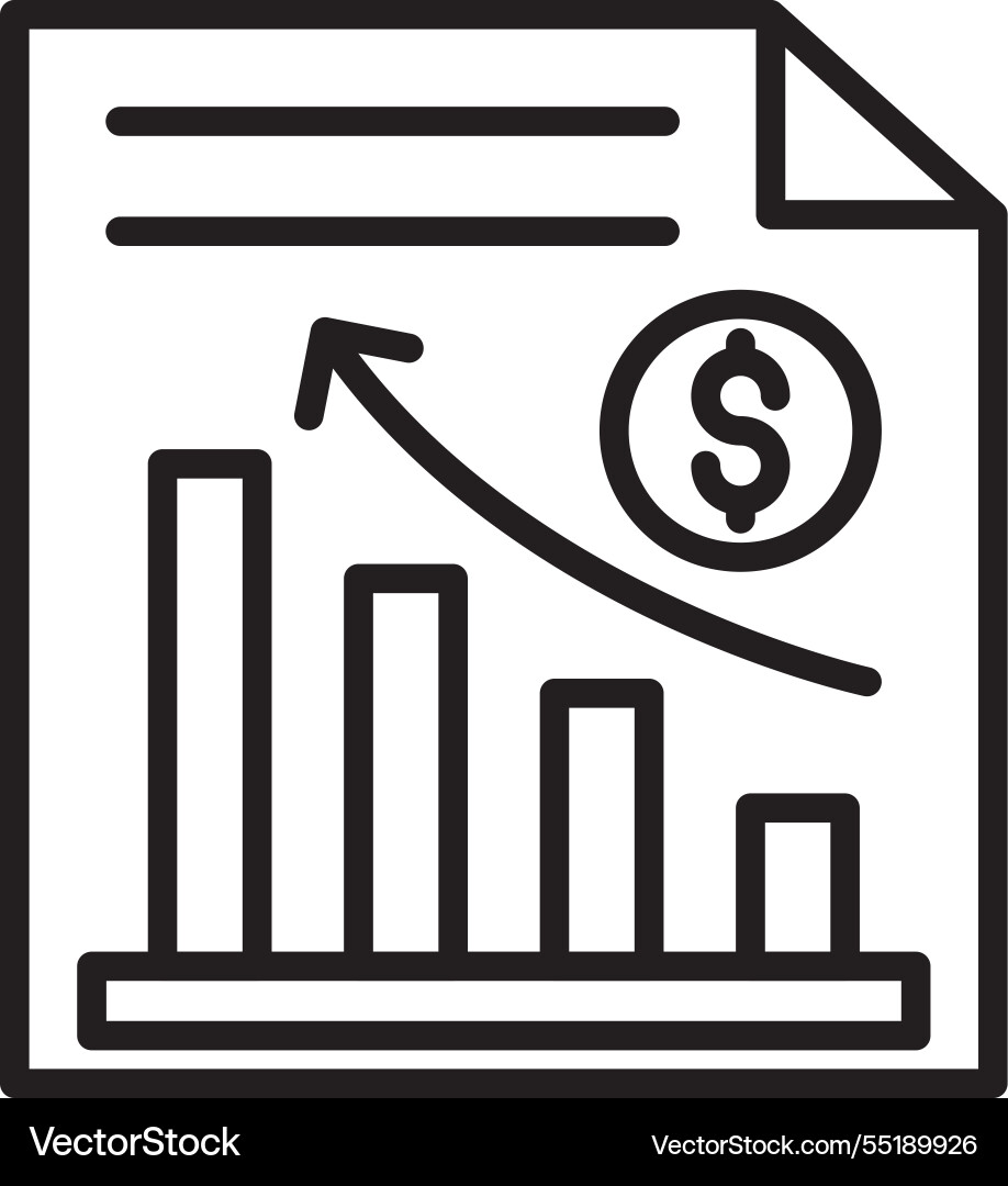 Bar graph line icon design vector image