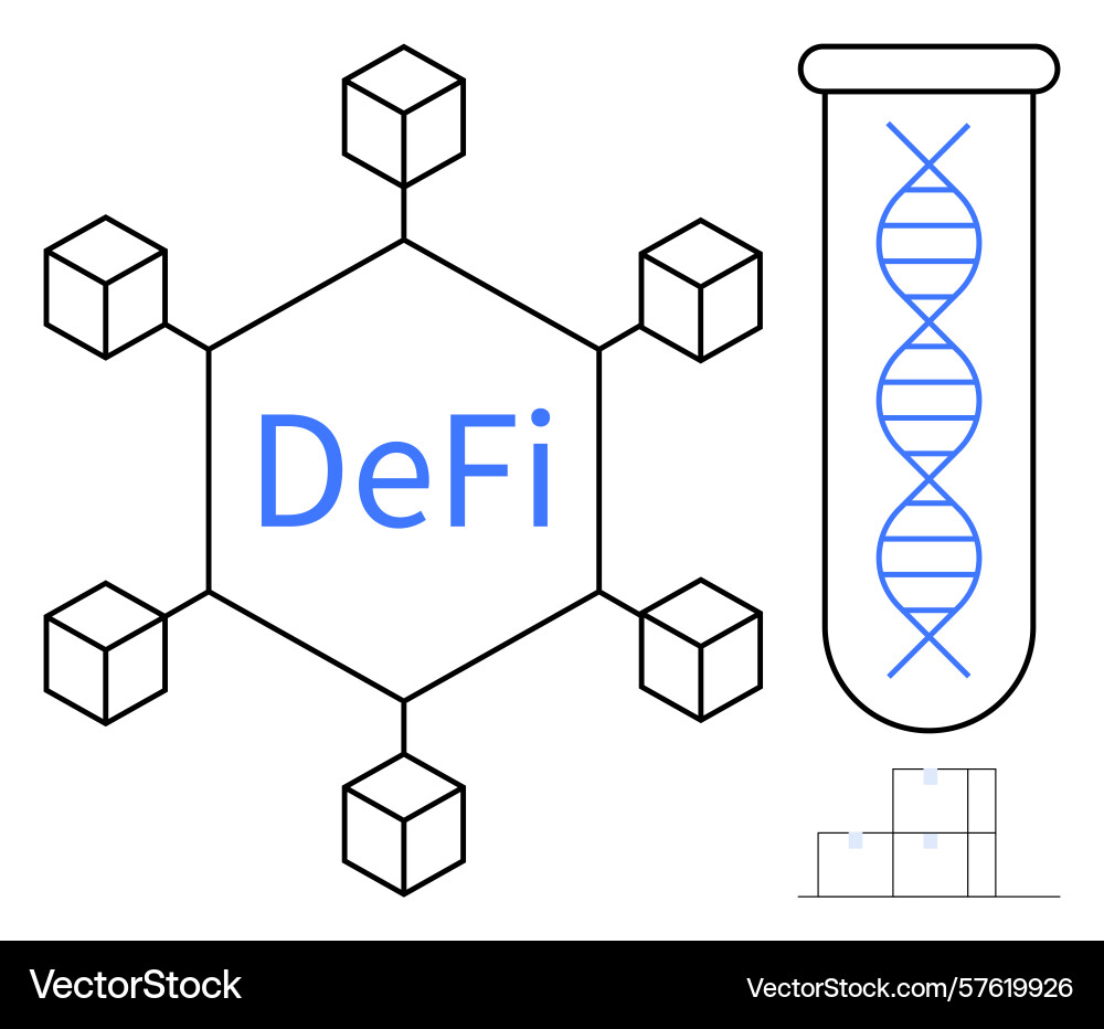 Decentralized finance concept with blockchain Decentralized finance concept with blockchain vector image