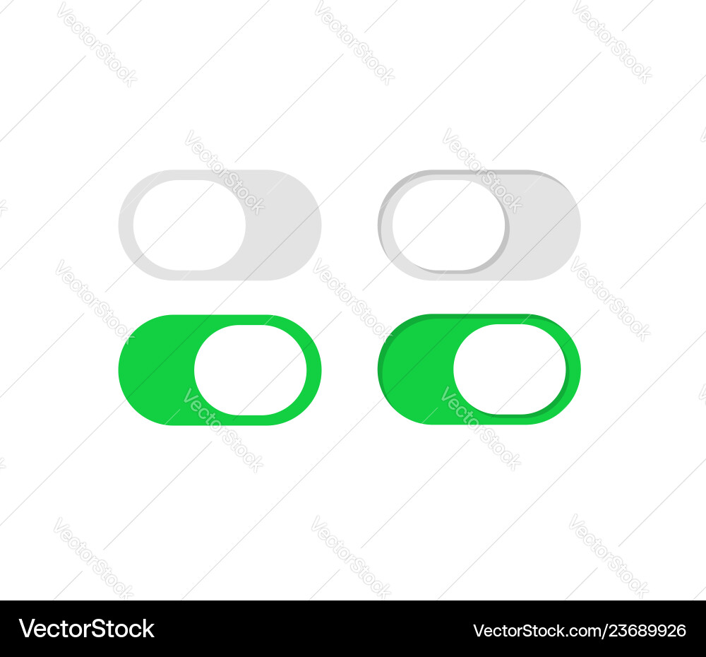 Flat Toggle Buttons - Set of Switches vector image