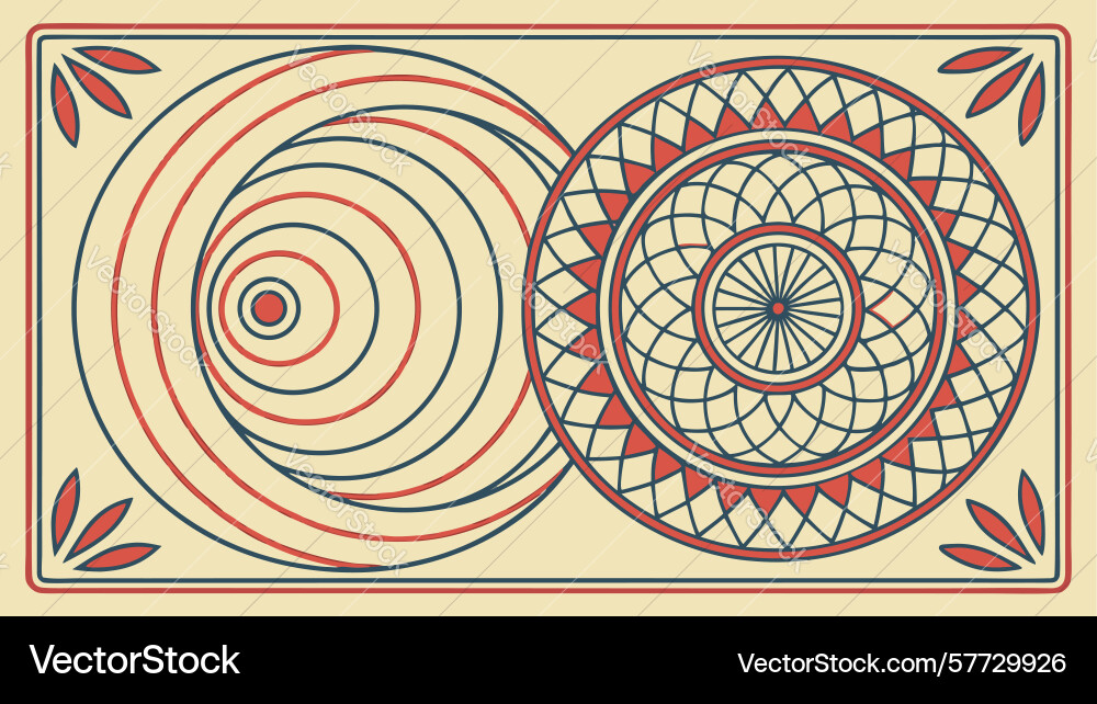Harmonious dual circular abstract patterns vector image