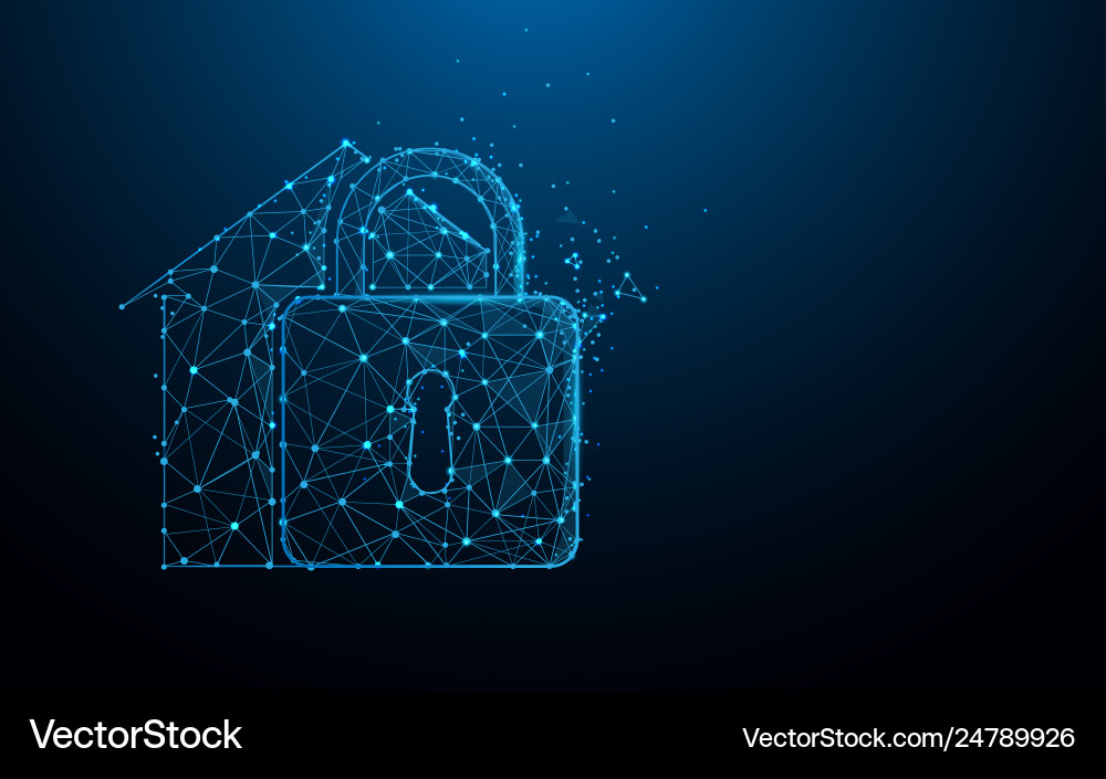 Home security concept and from lines triangles Vector Image