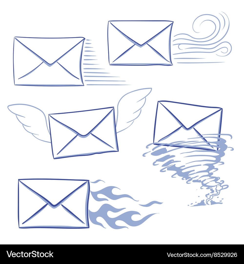 Timely messages envelopes Vector Image