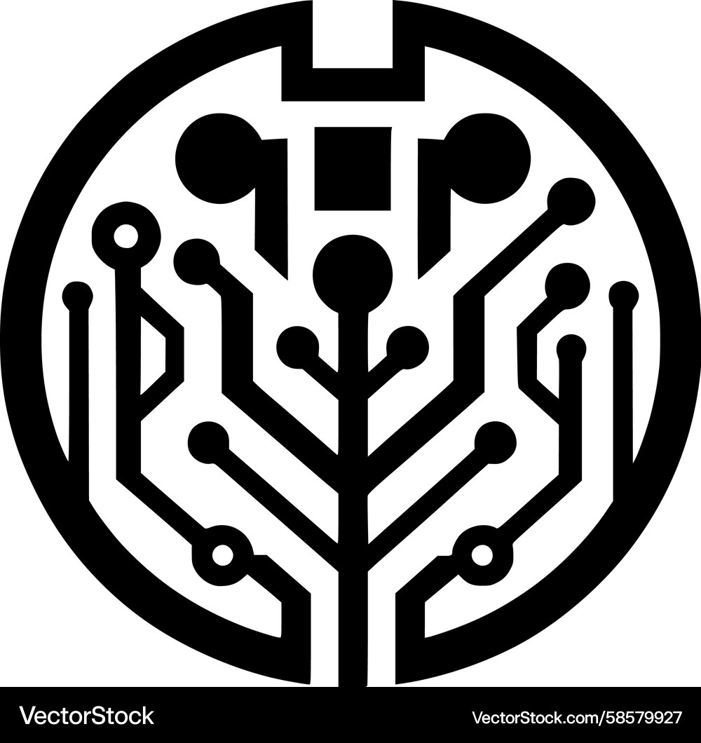 Abstract Circuit Tree Symbol Vector Image